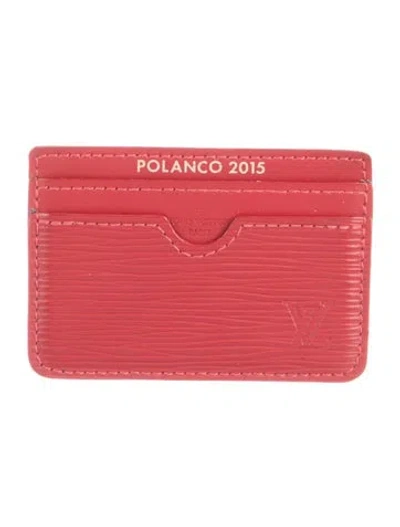 Pre-owned Louis Vuitton Leather Card Holder In Red