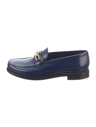 Pre-owned Louis Vuitton Leather Chain-link Accents Loafers In Blue