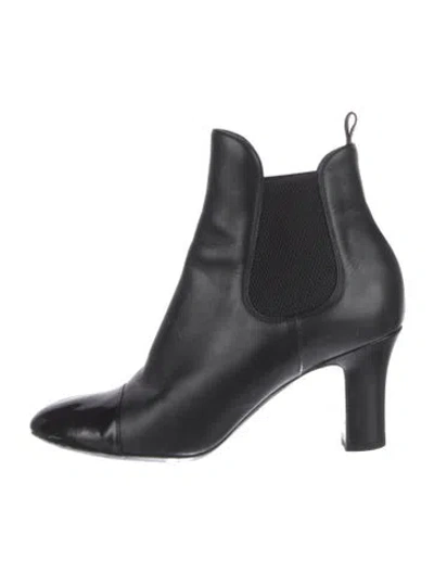 Pre-owned Louis Vuitton Leather Chelsea Boots In Black