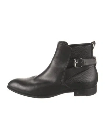 Pre-owned Louis Vuitton Leather Chelsea Boots In Black