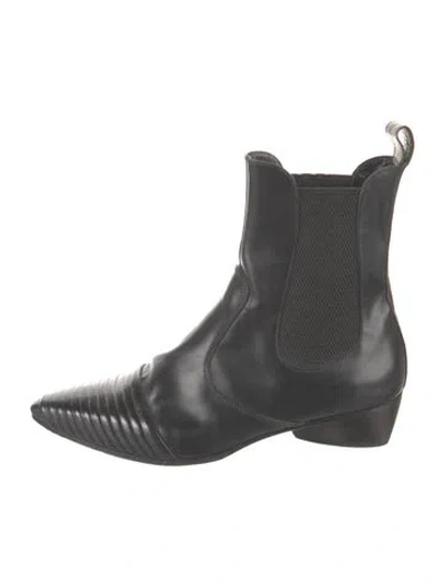 Pre-owned Louis Vuitton Leather Chelsea Boots In Black