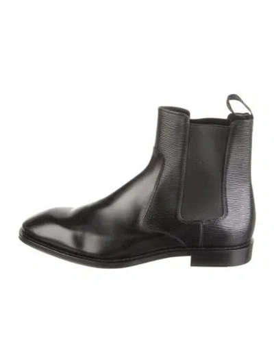 Pre-owned Louis Vuitton Leather Chelsea Boots In Black