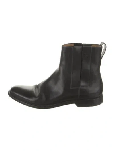 Pre-owned Louis Vuitton Leather Chelsea Boots In Black