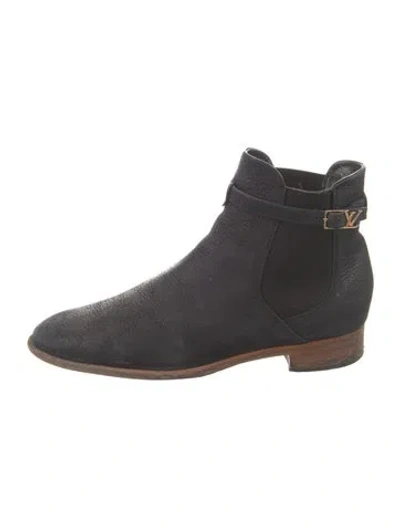 Pre-owned Louis Vuitton Leather Chelsea Boots In Black