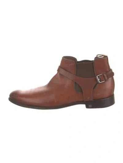 Pre-owned Louis Vuitton Leather Chelsea Boots In Brown