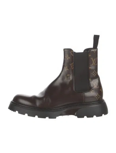 Pre-owned Louis Vuitton Leather Chelsea Boots In Brown