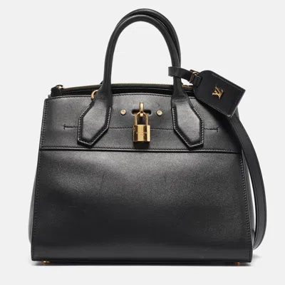 Pre-owned Louis Vuitton Leather City Steamer Pm Bag In Black