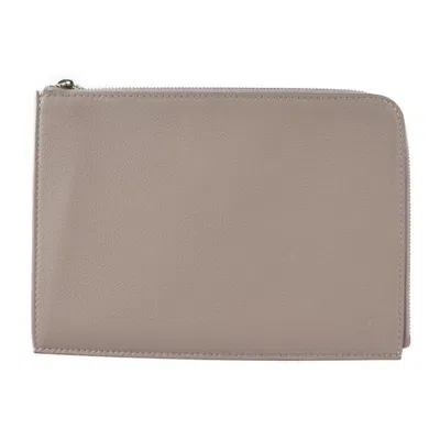 Pre-owned Louis Vuitton Leather Clutch Bag Pouch () In Grey
