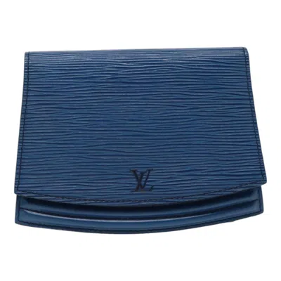 Pre-owned Louis Vuitton Leather Clutch Bag () In Blue