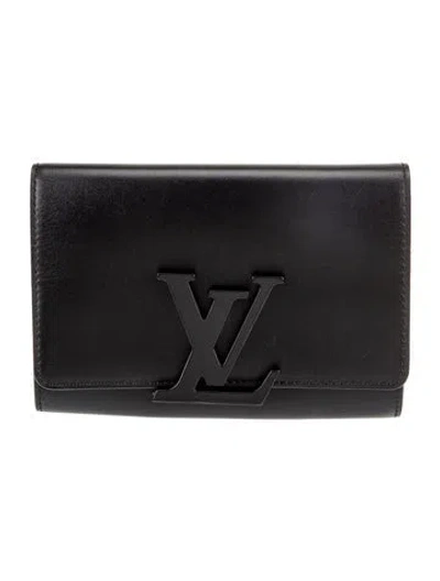 Pre-owned Louis Vuitton Leather Clutch In Black