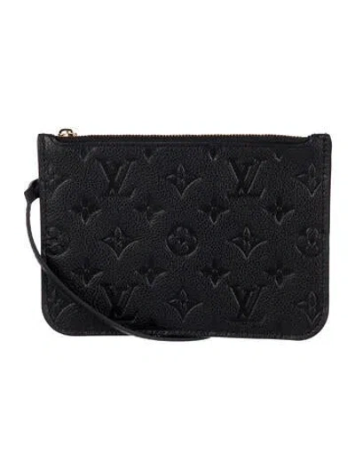 Pre-owned Louis Vuitton Leather Coin Pouch In Black