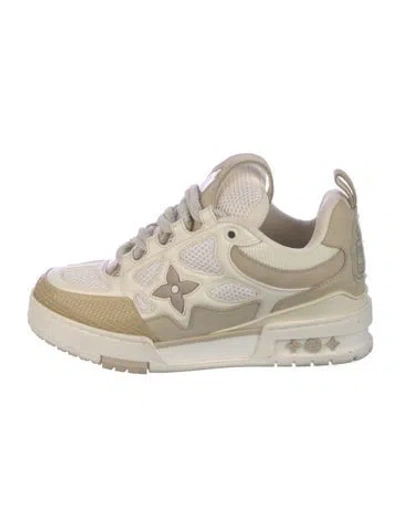Pre-owned Louis Vuitton Leather Colorblock Pattern Athletic Sneakers In Neutral