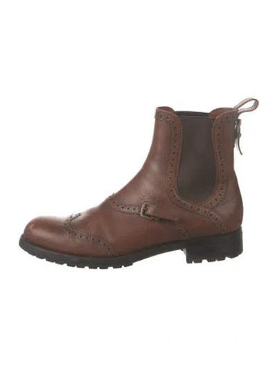 Pre-owned Louis Vuitton Leather Colorblock Pattern Chelsea Boots In Brown