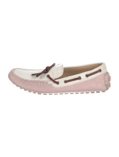 Pre-owned Louis Vuitton Leather Colorblock Pattern Loafers In Pink