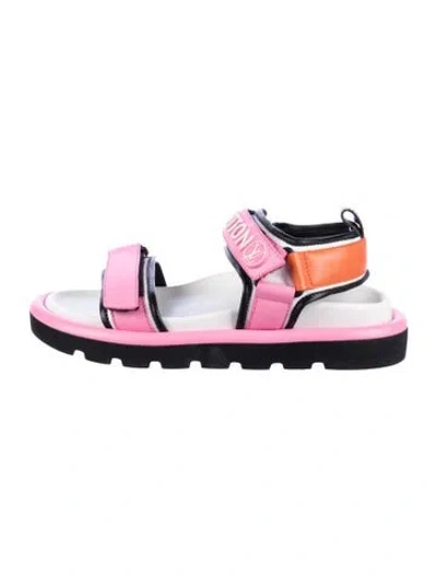 Pre-owned Louis Vuitton Leather Colorblock Pattern Slingback Sandals In Pink