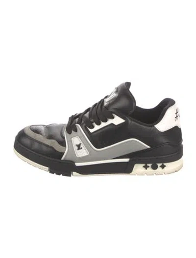 Pre-owned Louis Vuitton Leather Colorblock Pattern Sneakers In Black