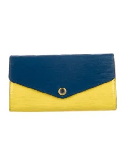 Pre-owned Louis Vuitton Leather Continental Wallet In Blue