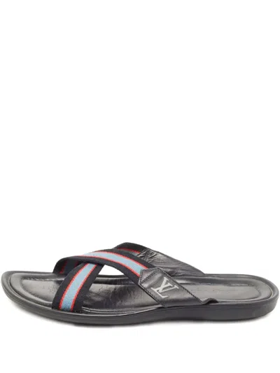 Pre-owned Louis Vuitton Leather Cross Strap Sandals