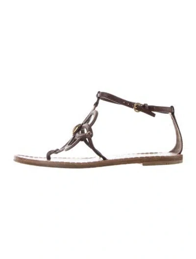 Pre-owned Louis Vuitton Leather Cutout Accent Gladiator Sandals In Brown