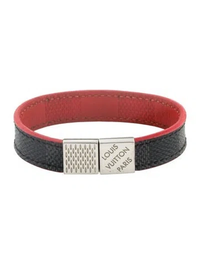 Pre-owned Louis Vuitton Leather Damier Pull-it Wrap Bracelet, 6.75" In Multi