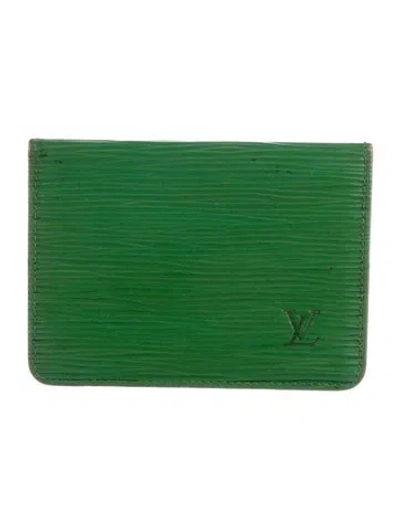 Pre-owned Louis Vuitton Leather Elise Wallet In Green
