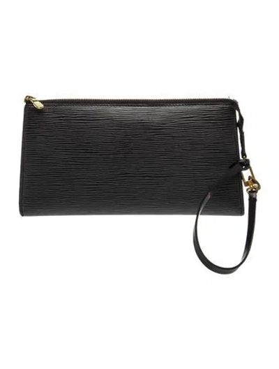 Pre-owned Louis Vuitton Leather Epi Leather Pochette Accessoires In Black