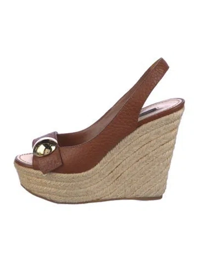 Pre-owned Louis Vuitton Leather Espadrilles In Brown