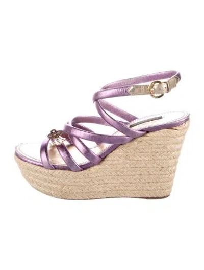 Pre-owned Louis Vuitton Leather Espadrilles In Purple