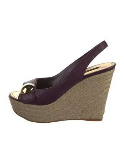 Pre-owned Louis Vuitton Leather Espadrilles In Purple