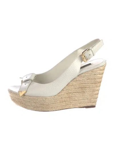 Pre-owned Louis Vuitton Leather Espadrilles In White
