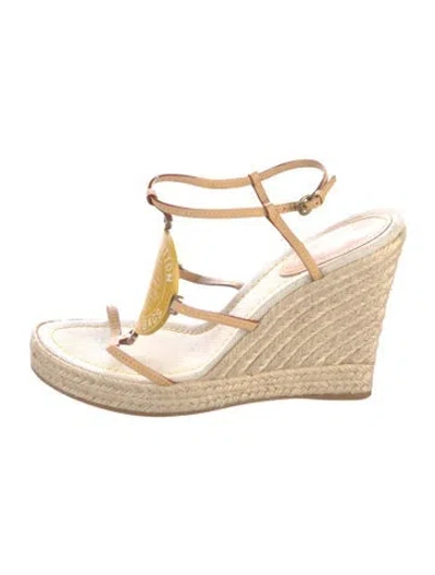 Pre-owned Louis Vuitton Leather Espadrilles In Yellow