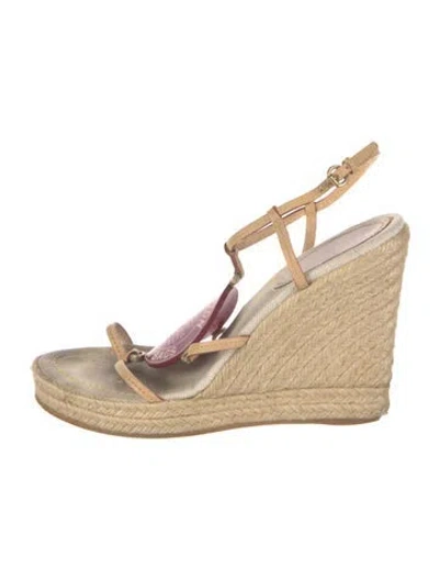 Pre-owned Louis Vuitton Leather Espadrilles In Yellow