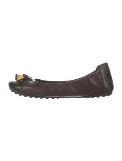 Pre-owned Louis Vuitton Leather Flats In Brown