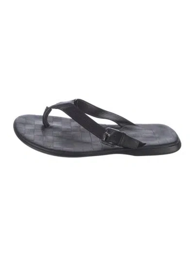 Pre-owned Louis Vuitton Leather Flip Flops In Black