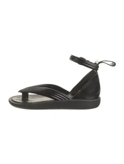 Pre-owned Louis Vuitton Leather Gladiator Sandals In Black