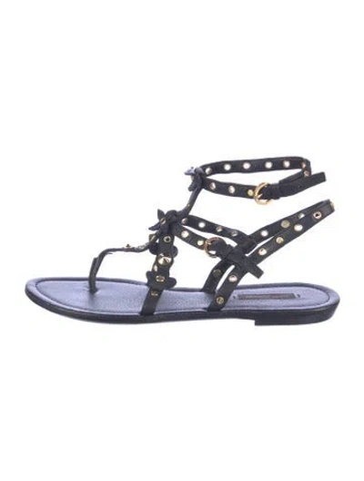 Pre-owned Louis Vuitton Leather Gladiator Sandals In Blue