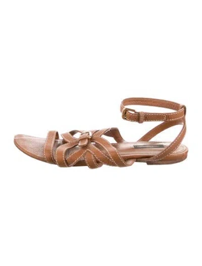 Pre-owned Louis Vuitton Leather Gladiator Sandals In Brown