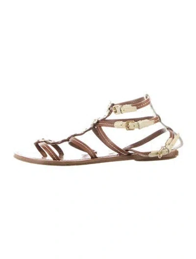 Pre-owned Louis Vuitton Leather Gladiator Sandals In Brown