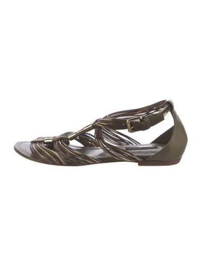 Pre-owned Louis Vuitton Leather Gladiator Sandals In Brown