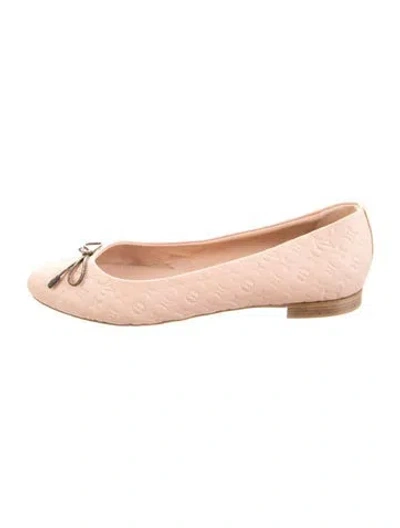 Pre-owned Louis Vuitton Leather Graphic Print Ballet Flats In Neutrals
