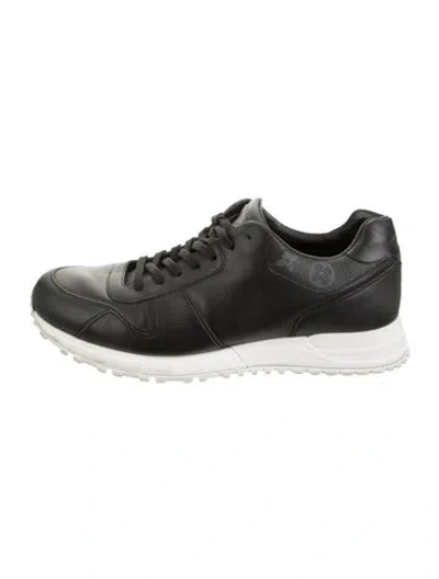 Pre-owned Louis Vuitton Leather Graphic Print Sneakers In Black