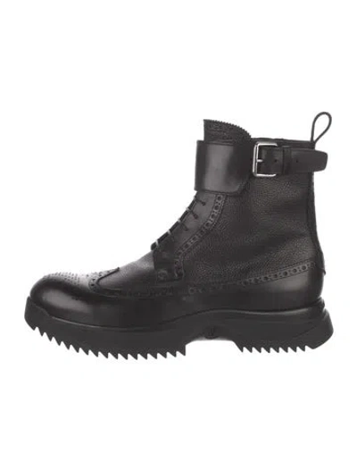Pre-owned Louis Vuitton Leather Hiking Boots In Black