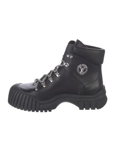 Pre-owned Louis Vuitton Leather Hiking Boots In Black