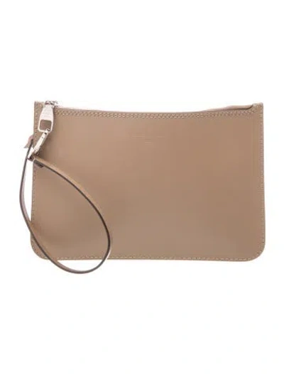 Pre-owned Louis Vuitton Leather Hina Pouch In Neutral