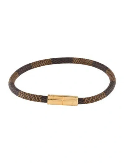 Pre-owned Louis Vuitton Leather Keep It Wrap Bracelet In Brown