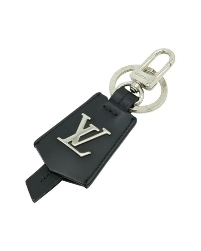 Louis Vuitton Leather Keychain (authentic Pre-loved) In Black