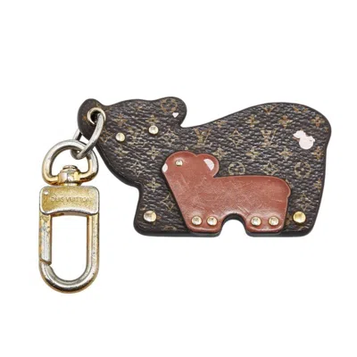 Pre-owned Louis Vuitton Leather Keyring () In Brown