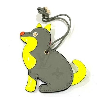Pre-owned Louis Vuitton Leather Keyring () In Grey