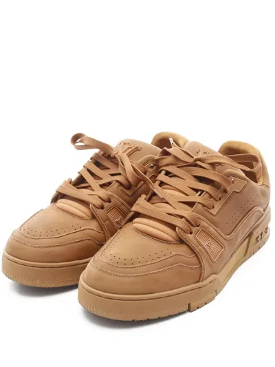 Pre-owned Louis Vuitton Leather Lace-up Sneakers In Brown
