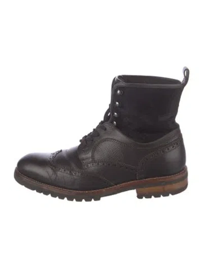 Pre-owned Louis Vuitton Leather Lace-up Boots In Brown